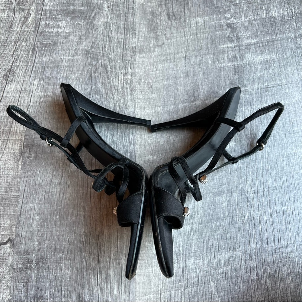 Gucci Black Satin Strappy Sandals Size 8B - Picture 5 of 11